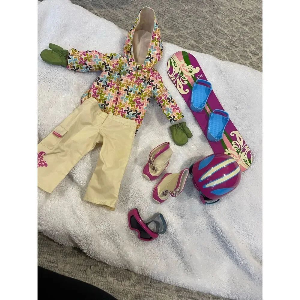 American Girl Doll Snowboard Gear With Snowboard Outfit Retired 2015